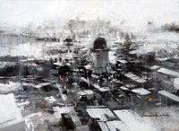 Shan Amrohvi, 18 x 24 inch, Acrylic on Canvas, Cityscape Painting, AC-SA-193